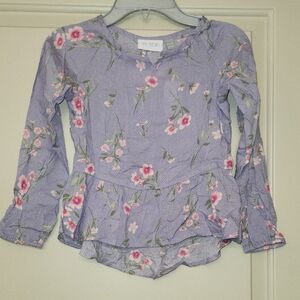 Floral Long Sleeve Peplum Top